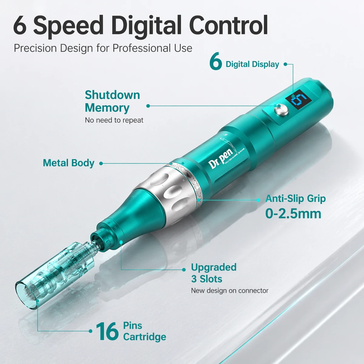 Профессиональная беспроводная микроигольчатая ручка Dr pen A6S